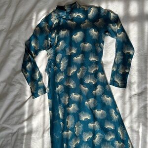Vintage 80’s Deep Teal Traditional Asian Styled Dress